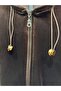Plus Size Oversized Hooded Zippered Rose Patterned Velvet Look Wide Leg Women's Top and Bottom Set with Stripe Detail - 4