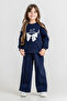 Girls' Double Set with Bow Detail and Printed Text - 26K 6419 - 3