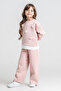 Daisy Embroidered Three-Thread Girls' Double Set - 26K 6427 - 3