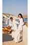 White Linen Lace-Up Men's Kimono-Trunks Set - 5
