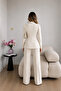 Front Pleated Jacket and Trousers Double Blazer Set - 4