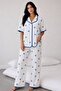 White Evil Eye Beaded and Heart Patterned Short Sleeve Pajama Set - 4