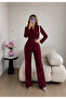 Front Pleated Jacket and Trousers Double Blazer Set - 3
