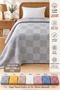 100% Cotton Square Patterned Pique Single Size 160X230 cm – Breathable Soft Textured Four-Season Pique