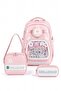 School Bag Set of 3 Pink Backpack Lunch Bag Pen Holder Orthopedic Water Repellent Student Set - 3