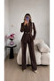 Front Pleated Jacket and Trousers Double Blazer Set - 3