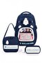 School Bag Set of 3 Navy Blue Backpack Lunch Bag Pencil Case Orthopedic Water-Repellent Student - 3
