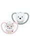 Perfect Match Air Silicone Pacifier Set of 2 18-36 Months Grey/Pink, Girl - 4