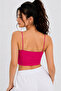 Women's Thin String Strap Double-Layered Crop Blouse, Basic Bustier - 3