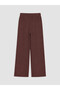 Burgundy Wide Leg Girls' Sweatpants with Elastic Waist - 2