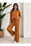 Women's Single Jersey Modal Pocketed Elastic Waist Wide Leg Two-Piece Set - 2