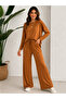 Women's Single Jersey Modal Pocketed Elastic Waist Wide Leg Two-Piece Set - 4