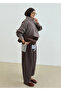 Brown Checkered Chiffon Bomber Jacket - 70166 - 5