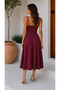 Standing Out with Elegance |   Women's Rope Strap Double Breasted Collared Janjan Crepe Midi Dress - 2