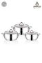Big Steel 6 Piece Stainless Steel Deep Pot Set with Glass Lid - 2