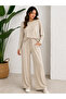 Women's Single Jersey Modal Pocketed Elastic Waist Wide Leg Two-Piece Set
