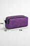 Double Compartment Faux Leather Pen Holder – Large Capacity Zippered Pencil Case Purple - 2