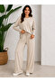 Women's Single Jersey Modal Pocketed Elastic Waist Wide Leg Two-Piece Set - 2