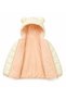 Girl's Inflatable Coat with Hood and Ear Detail, Fleece Lined Inside, Ecru Children's Coat - 4
