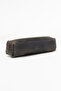 Genuine Calfskin Leather Medium Size Single Compartment Premium Zippered Functional Pen Holder Gray - 2