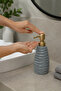 Wavy Wavy Textured Premium Gold Pump Decorative Liquid Soap Dispenser – 400 ml – 18 cm X 7 cm - 6