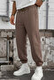 Men's Winter Relaxed Fit 3-Thread Sweatpants with Elastic Waist and Cuffs