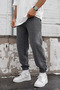 Men's Winter Relaxed Fit 3-Thread Sweatpants with Elastic Waist and Cuffs - 5