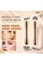 4 piece Luxury The Dubai Duo Gold Make Up Dual Sided Brush Set ,V Shape Puff , Pink Makeup Bag - 5