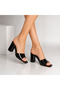 Sofia Black Patent Leather Heeled Slippers - 4