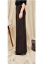 Women's Brown H04 Palazzo Selanik Pants with Thin Waist Belt - 4
