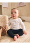 Children/Baby Top and Bottom Combed Cotton Printed 2-Piece Set Black and White