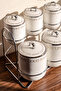 Motto Porcelain 7-Piece Spice Jar Set with Stand - 4