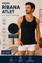 Men's Ribana Classic Undershirt 0102 (Tutku Authorized Seller) – 100% Cotton Fabric Black - 6 Pieces - 5