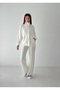 Women's Modal Fabric Double Suit with Snap Collar and Cuff Line Detail
