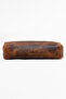 Genuine Calfskin Leather Medium Size Single Compartment Premium Zippered Pen Holder Tan