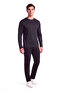 Men's Regular Fit Crew Neck Long Sleeve Cotton Navy Blue Sweatshirt - 2
