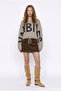 Graphic Patterned Oversize Knitwear Sweater Mink - 4