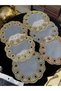 6 Pieces Round Stone Embroidered Colorful Cocktail Coffee Presentation Napkins - 2