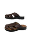 -- Men's Coffee-Colored Orthopedic Sole Sandals and Slippers - 3