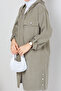 Women's Diagonal Side Buttoned Wear-Go Cap with Chest Pocket - 6