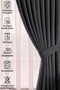 Anthracite Velvet Textured Background Curtain Single Panel 1/2.5 Medium Pleat Plain Simple Suitable for Any Room - 5
