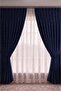 Dark Blue Velvet Textured Background Curtain Single Panel 1/3 Folded Plain Simple Suitable for Any Room - 4