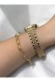 Women's Wristwatch with Stone Inlays and Simple Case Wristwatch - 3
