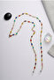 Elegant Oval Colorful Stone Brass Glasses Chain - 2