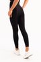 High-Waisted Slimming Laser-Cut Black Women's Sports Leggings - Active - 4