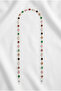 Elegant Square Colorful Stone Brass Glasses Chain - 4