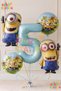 Minions Balloon Set 5 Pieces 5 Year Old Minion Kevin and Minion Stuart Birthday Set Blue Color Number Foil Balloon and Minion Foil Balloon Set