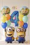 Minions Balloon Set 13 Pieces 4 Years Old Minion Kevin and Minion Stuart Birthday Set Navy Blue Color Number Foil Balloon and Minion Foil Balloon Set