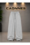 Seasonal 2-Piece Sweatpants (Black-Grey) Oversize Comfortable Fit Wide Leg - 5
