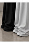Seasonal 2-Piece Sweatpants (Black-Grey) Oversize Comfortable Fit Wide Leg - 7